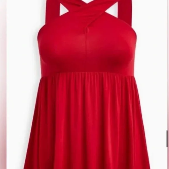 Torrid Super Soft Knits Red Tank Top-Criss-cross-Size 1X - Picture 2 of 5